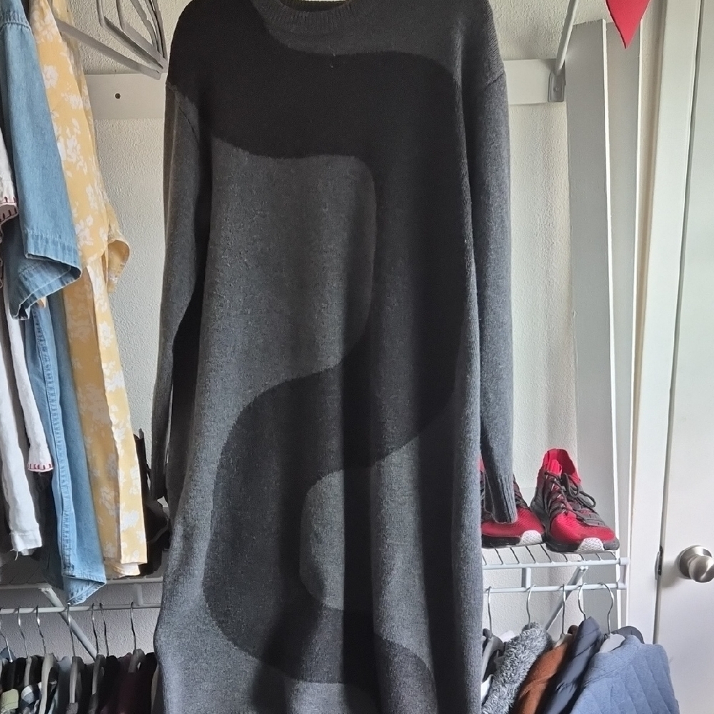 Marimekko Gray Two-Tone Knit 100% Wool